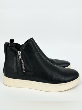 Sofft Britton Zip Leather Black Sneakers